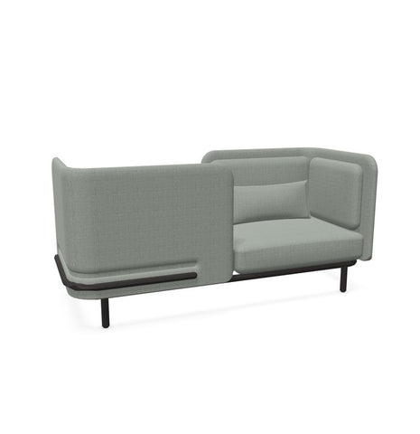 BuzziSpark Sound Reducing Sofa-Armchair, bespoke, booth, Buzzi Space, Full Size Seating, Noise Reduction, Padded Seating, Seating, Sofa, Wellbeing Furniture-Original AG102 - Right open (2 Person)-Low-Hazy Grey - TRCS+ 9107-Learning SPACE