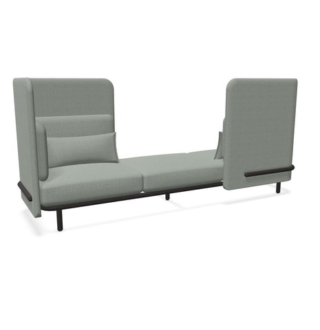 BuzziSpark Sound Reducing Sofa-Armchair, bespoke, booth, Buzzi Space, Full Size Seating, Noise Reduction, Padded Seating, Seating, Sofa, Wellbeing Furniture-Original AG103 - Left open (3 Person)-Medium-Hazy Grey - TRCS+ 9107-Learning SPACE