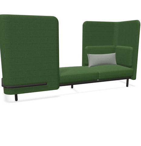 BuzziSpark Sound Reducing Sofa-Armchair, bespoke, booth, Buzzi Space, Full Size Seating, Noise Reduction, Padded Seating, Seating, Sofa, Wellbeing Furniture-Original AG103 - Right open (3 Person)-High-Hazy Green - TRCS+ 9704-Learning SPACE