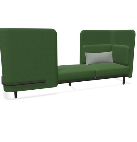 BuzziSpark Sound Reducing Sofa-Armchair, bespoke, booth, Buzzi Space, Full Size Seating, Noise Reduction, Padded Seating, Seating, Sofa, Wellbeing Furniture-Original AG103 - Right open (3 Person)-Medium-Hazy Green - TRCS+ 9704-Learning SPACE