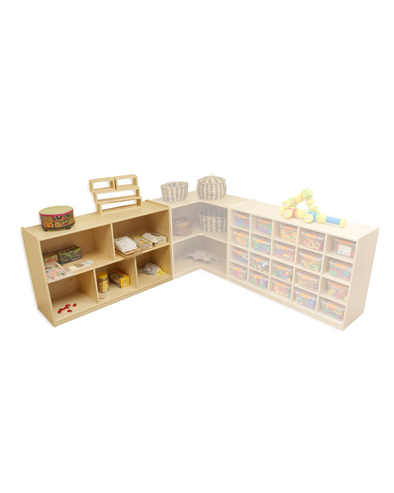 5 Cubby Storage Unit – L122 × D38 – H61 cm or H76 cm, Learning SPACE