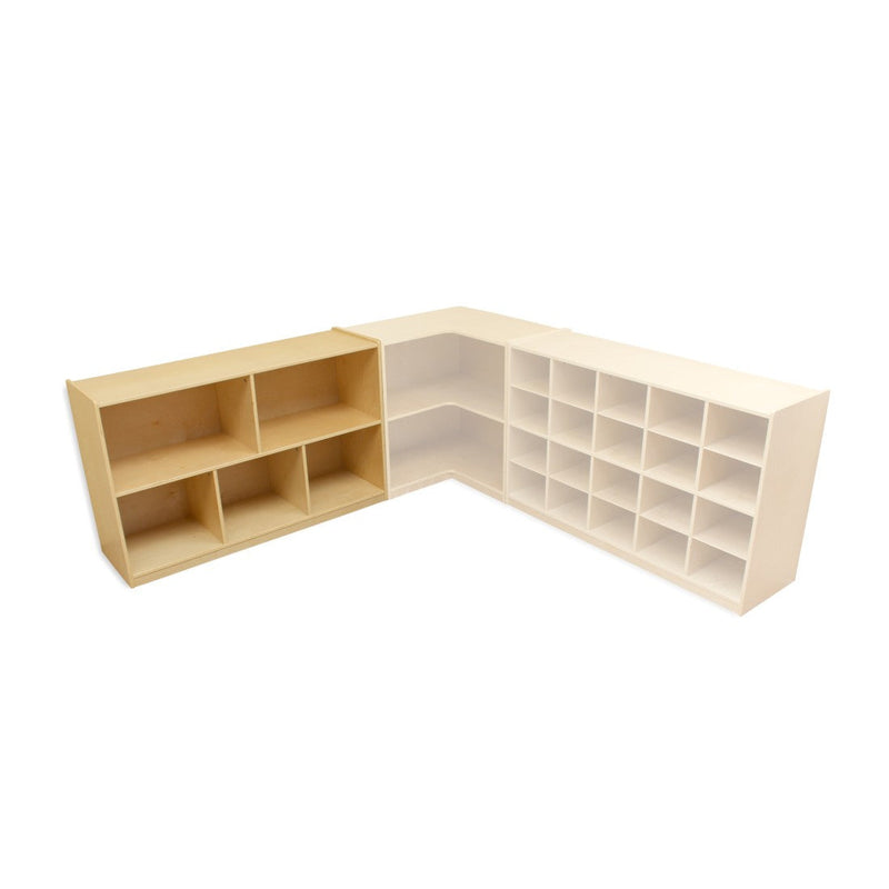 5 Cubby Storage Unit – L122 × D38 – H61 cm or H76 cm, 76cm High None Learning SPACE