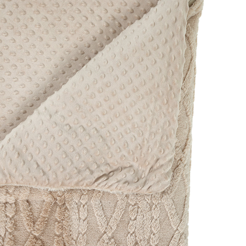 Cable Knit Faux Fur 2.3Kg Weighted Blanket, Learning SPACE