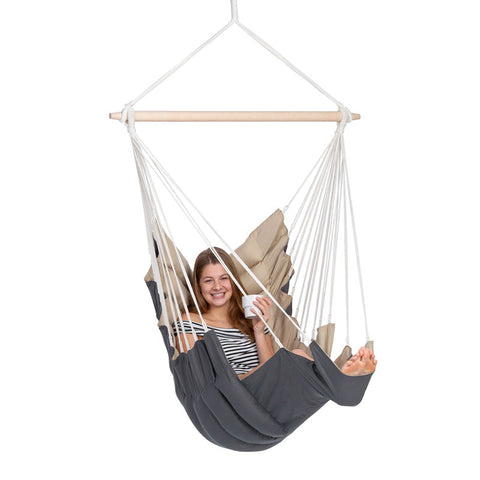 California Sand Hanging Chair-Hanging Chair-Amazonas,Brown,Cotton,Cream,Dropship,Hammock chair,Hanging Chair,Indoor,Single-Learning SPACE