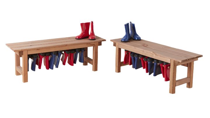 Camborne Wellie Benches (2Pk)-Cloakroom, Cosy Direct, Forest School & Outdoor Garden Equipment-Learning SPACE