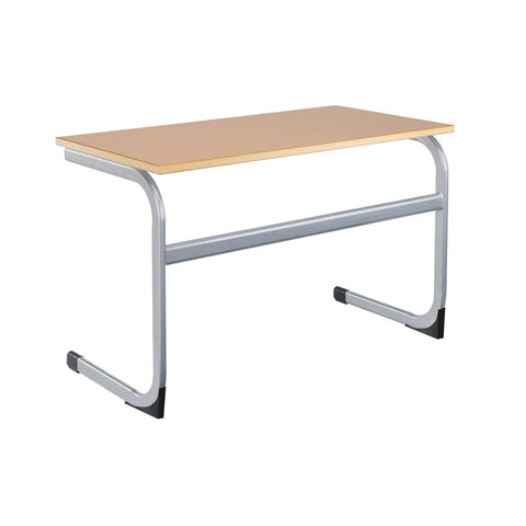 Cantilever Euro Tables: Double - 1200x600mm-Classroom Table, Metalliform, Rectangular, Table, Wellbeing Furniture-460mm (3-4 Years)-Beech-Learning SPACE