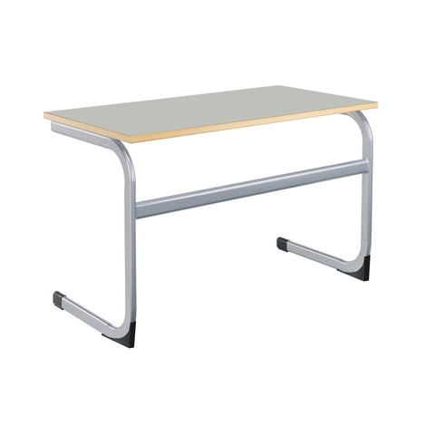 Cantilever Euro Tables: Double - 1200x600mm-Classroom Table, Metalliform, Rectangular, Table, Wellbeing Furniture-460mm (3-4 Years)-Light Grey-Learning SPACE