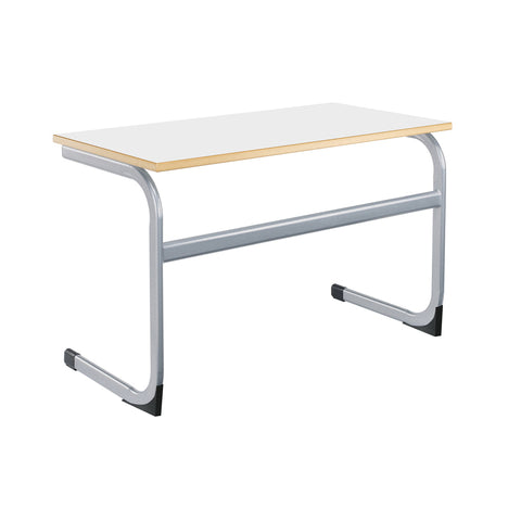 Cantilever Euro Tables: Double - 1200x600mm-Classroom Table, Metalliform, Rectangular, Table, Wellbeing Furniture-460mm (3-4 Years)-White-Learning SPACE