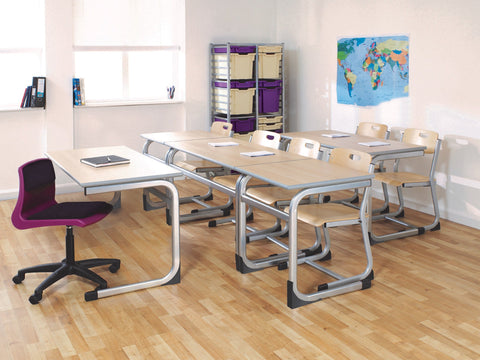 Cantilever Euro Tables: Square Single-Classroom Table, Metalliform, Square, Table, Wellbeing Furniture--Learning SPACE