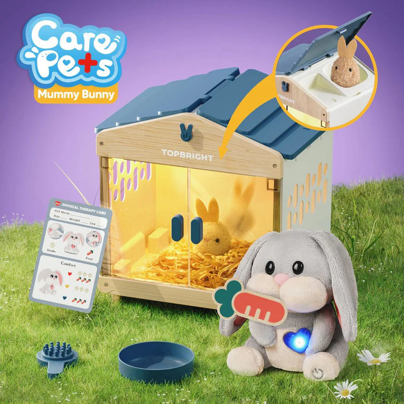 Care Pets - Mummy Bunny Interactive Cuddly Toy, Learning SPACE