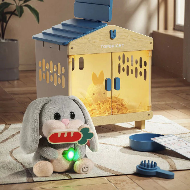 Care Pets - Mummy Bunny Interactive Cuddly Toy, Learning SPACE