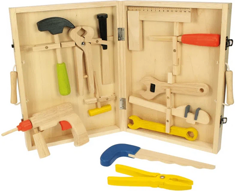 Carpenter's Tool Box – 13-Piece Wooden Tool Set for Kids-Additional Need,Bigjigs Toys,Christmas,Christmas 2024,Engineering & Construction,Fine Motor Skills,S.T.E.M,Stock,Technology & Design,Wooden Toys-Learning SPACE