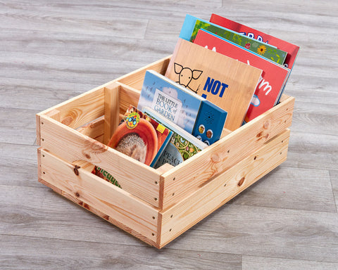 Wooden Carry Crate Book Box Storage-Baby Books & Posters,Bookcases,Cosy Direct,Early Reading Books,Early Years Books & Posters,Exercise Books,Help Books,Primary Books & Posters,Sound Books,Specialised Books,Storage,Storage Bins & Baskets,Tactile Toys & Books,Teenage Help Books,Usborne Books,Wellbeing Furniture-Learning SPACE