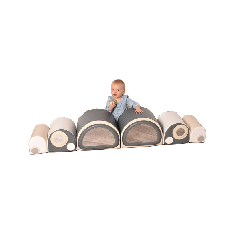 Caterpillar Mirror Bumps Soft Play Set, Grey Learning SPACE