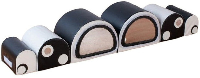 Caterpillar Mirror Bumps Soft Play Set, Black/ White Learning SPACE