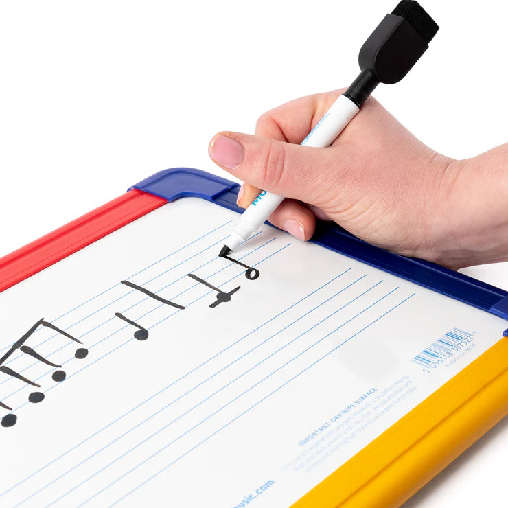 Chamberlain Music 2-Stave Magnetic Whiteboard with Colour Border, Learning SPACE