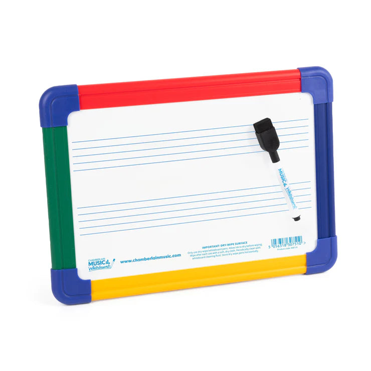 Chamberlain Music 2-Stave Magnetic Whiteboard with Colour Border, Learning SPACE