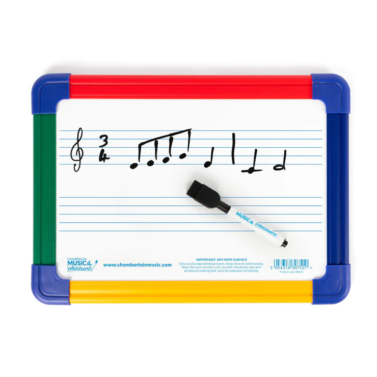 Chamberlain Music 2-Stave Magnetic Whiteboard with Colour Border, Learning SPACE