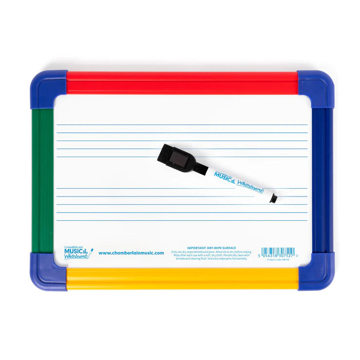 Chamberlain Music 2-Stave Magnetic Whiteboard with Colour Border, Single Learning SPACE