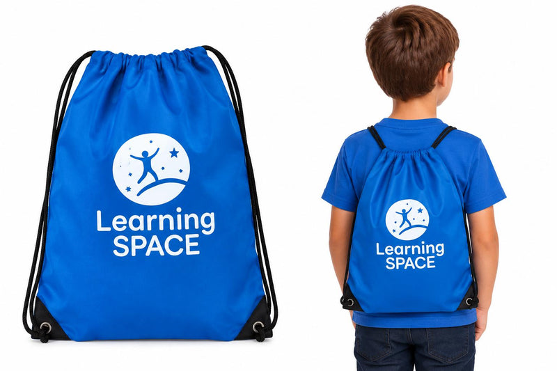 Learning SPACE Drawstring Tote Bag, Learning SPACE