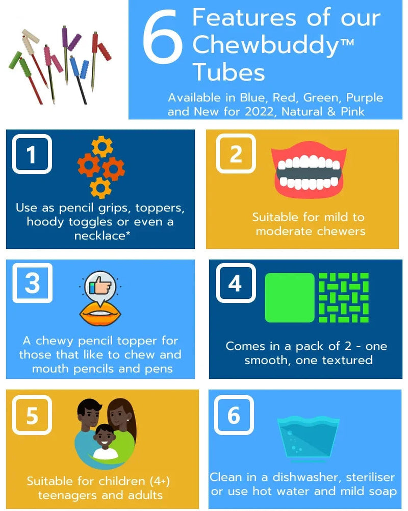 Chewbuddy Tubes - Pack of 8, Learning SPACE