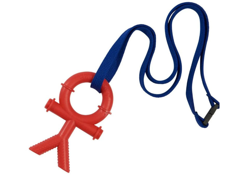 Chewbuddy™ Stickman Chew with Lanyard, Red Learning SPACE