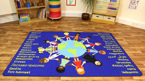 Children of the World™ 2x1.33m Welcome Carpet-Dropship,Educational Carpet,Kit For Kids,Mats & Rugs,Multi-Colour,Rectangular,Rugs,Wellbeing Furniture,World & Nature-Learning SPACE