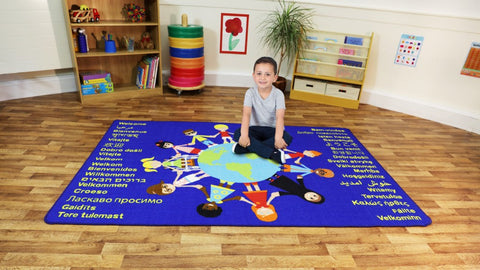 Children of the World™ 2x1.33m Welcome Carpet-Dropship,Educational Carpet,Kit For Kids,Mats & Rugs,Multi-Colour,Rectangular,Rugs,Wellbeing Furniture,World & Nature-Learning SPACE