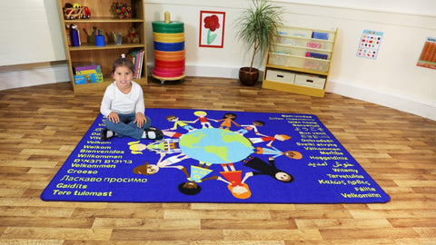 Children of the World™ 2x1.33m Welcome Carpet-Dropship,Educational Carpet,Kit For Kids,Mats & Rugs,Multi-Colour,Rectangular,Rugs,Wellbeing Furniture,World & Nature-Learning SPACE