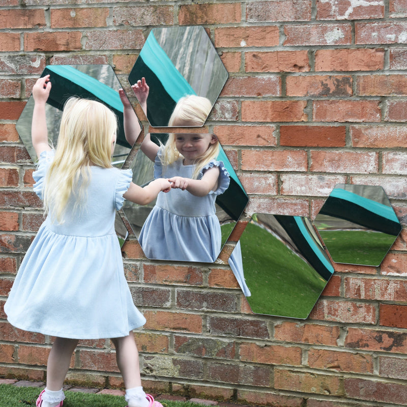 Children's Plastic Safety Mirrors - Hexagon Set 6, Learning SPACE