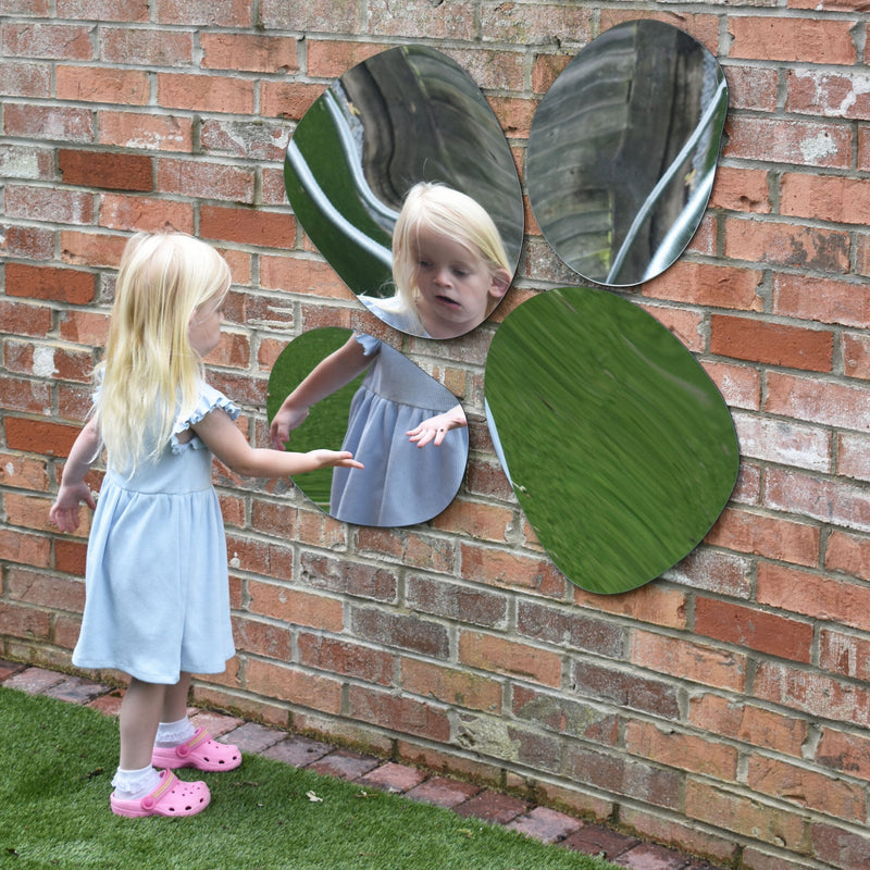 Children's Plastic Safety Mirrors - Pebble Set 4, Learning SPACE