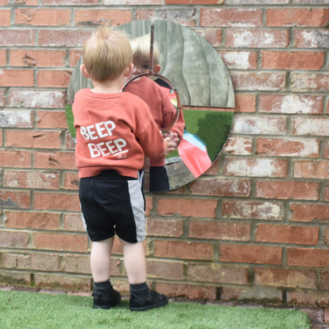 Children's Plastic Safety Mirrors - Round Window Mirror set-Playground Equipment, Playground Wall Art & Signs, Sensory Mirrors, Sensory Wall Panels & Accessories-Learning SPACE