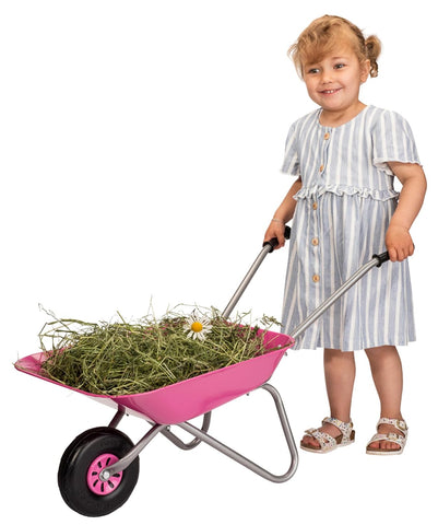 Child’s Metal Toy Wheelbarrow - Pink, Green or Blue-Dropship,Garden Tools,Toy Garden Tools-Learning SPACE