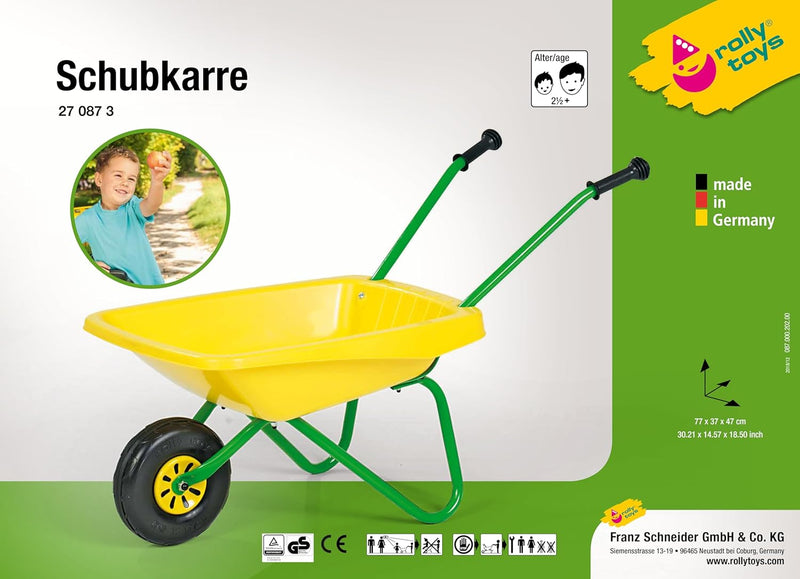 Child's Yellow and Green Metal & Plastic Wheelbarrow, Learning SPACE
