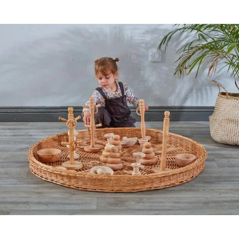 Circular Wicker Play Tray - (D)100cm-Cosy Direct, Fine Motor Skills, Imaginative Play, Role Play, Storage Bins & Baskets, Trays-26772-Learning SPACE