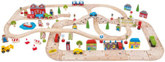 City Road & Railway Train Set-Bigjigs Rail,Bigjigs Toys,Cars & Transport,Imaginative Play,Stock,Train,Wooden Toys-Learning SPACE