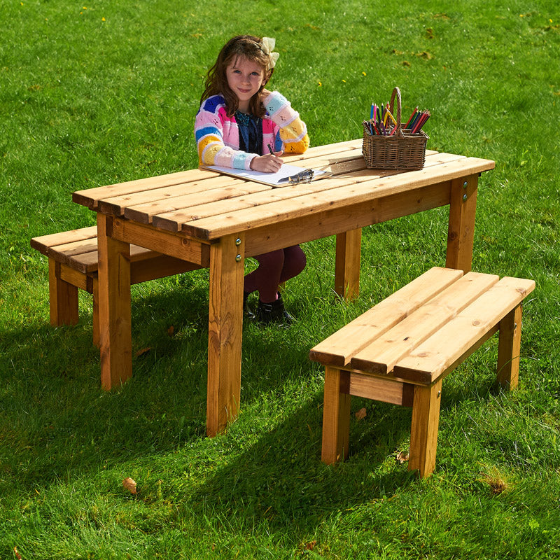 Class Set Of Picnic Table And Benches (6Pk)-Cosy Direct, Picnic Table, Table, Wooden Table-Learning SPACE