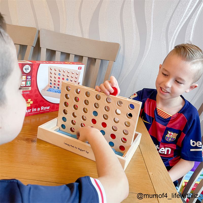 Classic Wooden Four in a Row Game, Learning SPACE