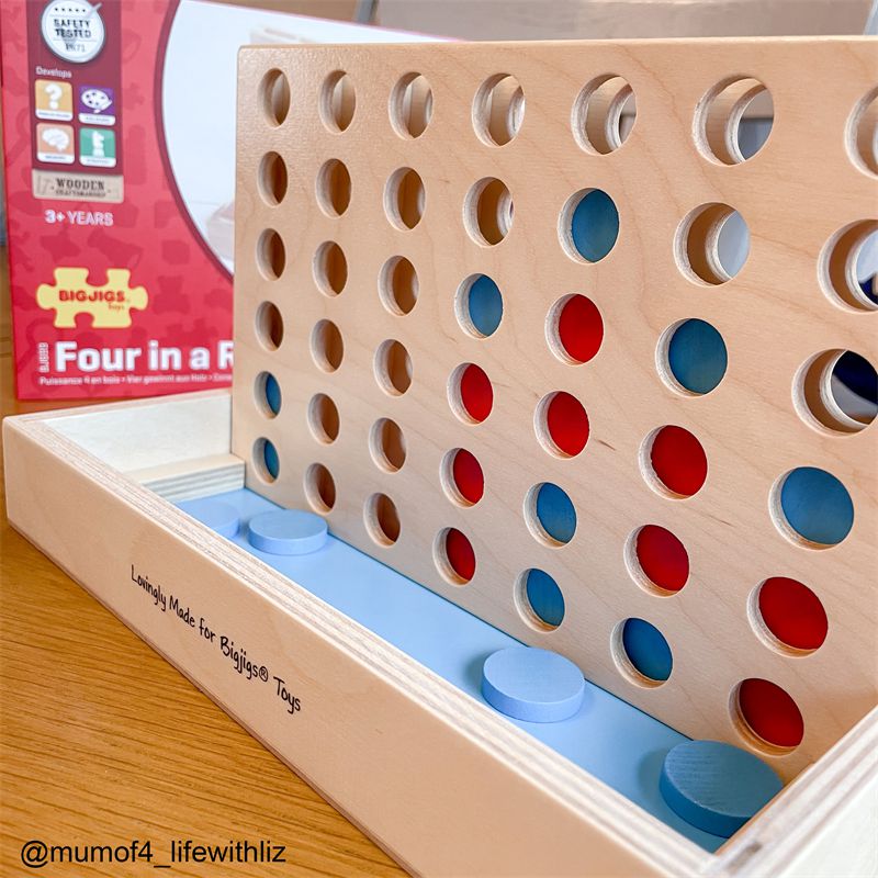 Classic Wooden Four in a Row Game, Learning SPACE