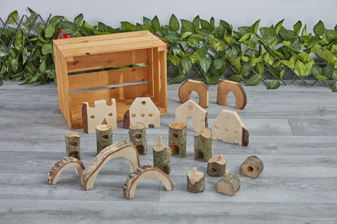 Classroom Naturals: Small World Houses-Building Blocks, Cosy Direct, Imaginative Play, Role Play, Small World-Learning SPACE