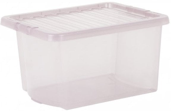 Clear 30L Plastic Storage Box with Lid-Stock,Storage,Storage Bins & Baskets,Wellbeing Furniture-Learning SPACE