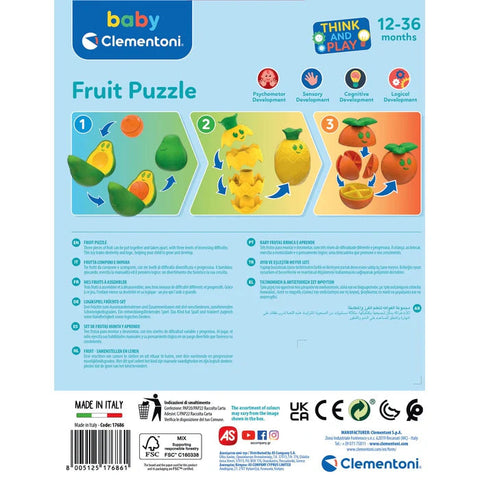 Clementoni Fruit Puzzle-Baby Sensory Toys,Baby Toys,Clementoni,Games & Toys,Stacking Toys & Sorting Toys-Learning SPACE