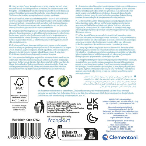 Clementoni Sensory Activity Cube-Active Games,Baby Sensory Toys,Clementoni,sensory activity,Tactile Toys & Books-Learning SPACE