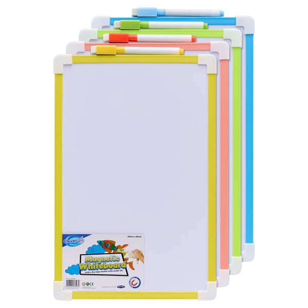 Clever Kidz Magnetic Dry Wipe Whiteboard, Learning SPACE