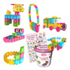 Clics Bucket – Glitter 175 Pcs + 8 Plans-Building Blocks,Fine Motor Skills,SCOTEXCEL,Tactile Toys & Books-Learning SPACE