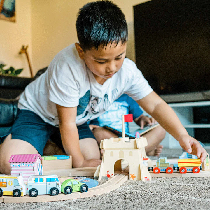 Coastal Clean up Wooden Train Set, Learning SPACE