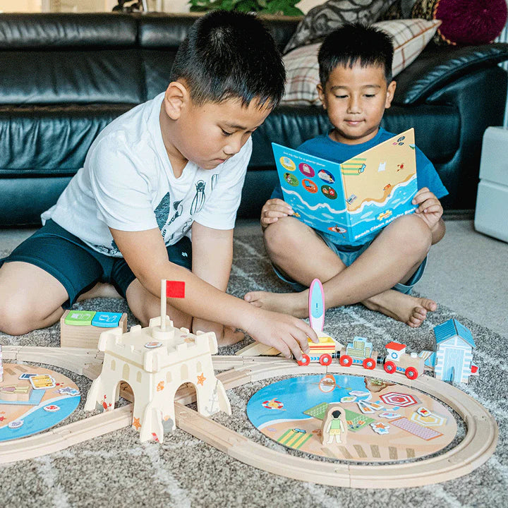 Coastal Clean up Wooden Train Set, Learning SPACE