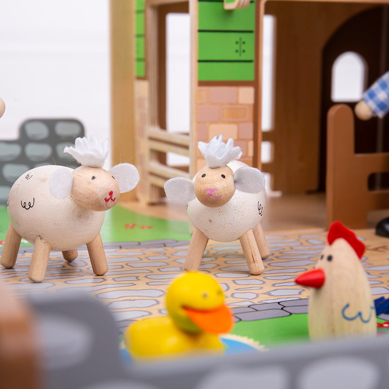 Cobblestone Farm - Wooden Toy Farm, Learning SPACE