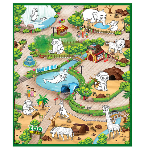 Colour N Wipe Mark Making Zoo Playmat-Animals,EDUK8,Mark Making,Playmat-120x90cm-PMCWZOOmi/1-Learning SPACE