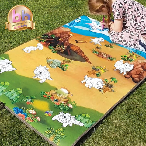 Colour & Wipe Dinosaur Playmat-Dinosaurs. Castles & Pirates,Drawing & Easels,Dropship,EDUK8,Imaginative Play,Playmat,Role Play-Learning SPACE